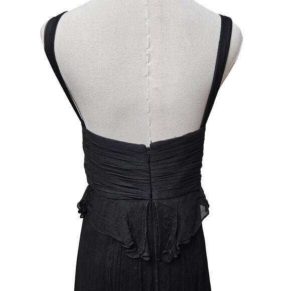 Amsale Womens Whimsigoth Romantic LBD Sheer Silk Babydoll Halter Midi Dress 10 - Picture 8 of 12